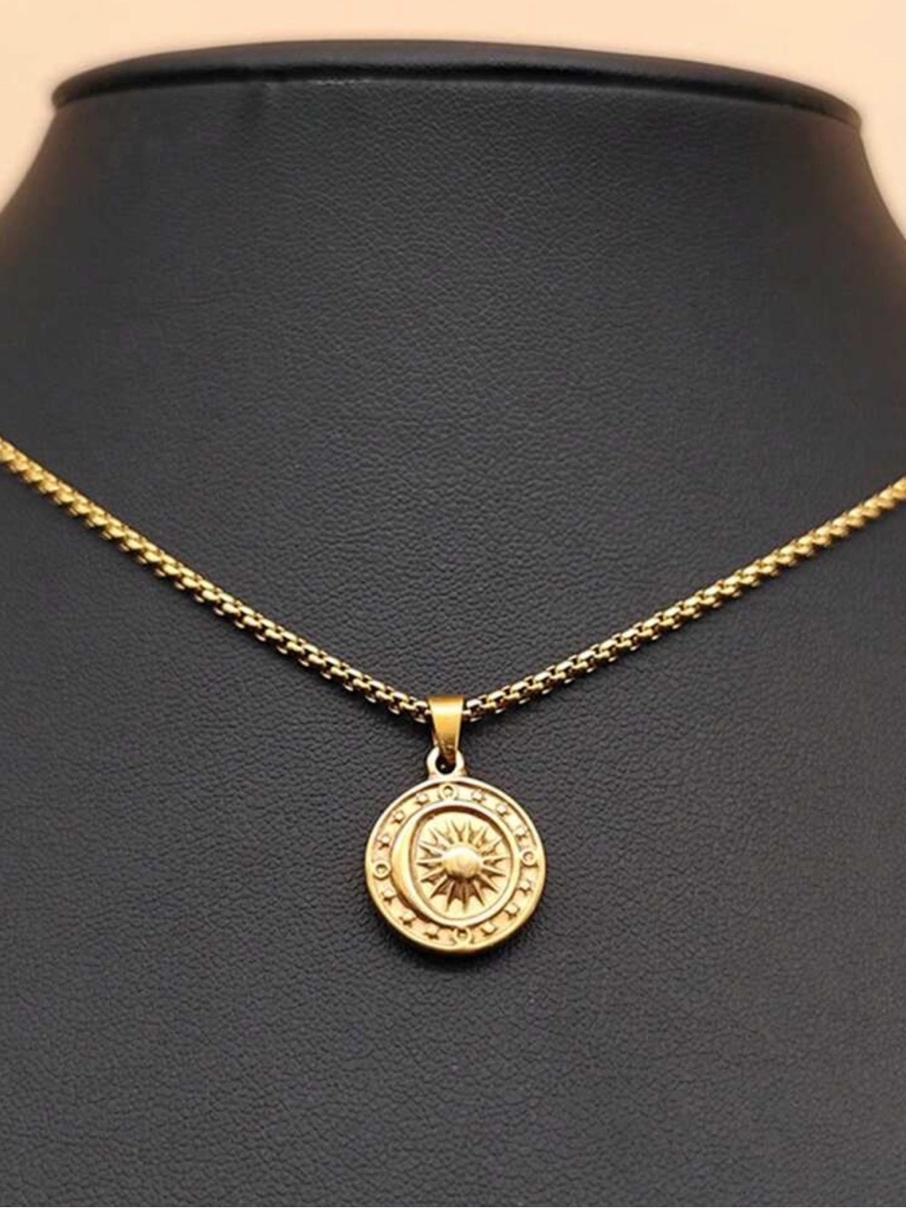 Gold Sun Medallion Necklace - Women Jewelry